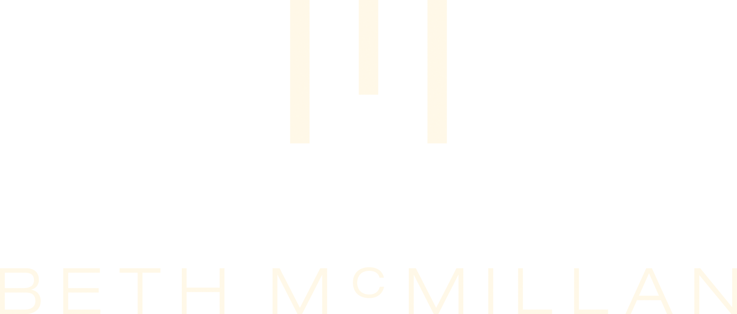 Beth McMillan Interiors logo in cream